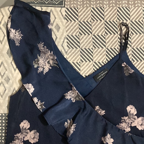 Lucky Brand blue Dress size M. Ruffle collar on one side & strap on the other. - Picture 6 of 8